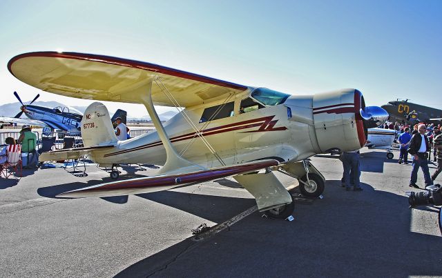 NC67736 — - NC67736 1943 Beechcraft D17S Staggerwing CN: 4848br /br /12th Annual Apple Valley Air Showbr /br /Apple Valley Airport (APV) (KAPV)br /California, USAbr /TDelCorobr /October 12, 2013