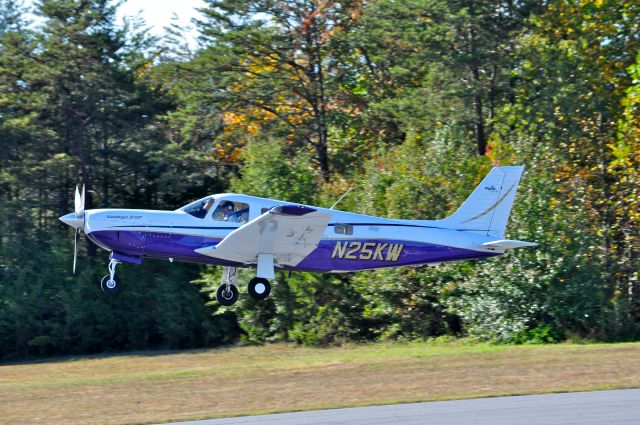 Piper Saratoga (N25KW) - N25KW departs runway 19 at Hickory Regional Airport