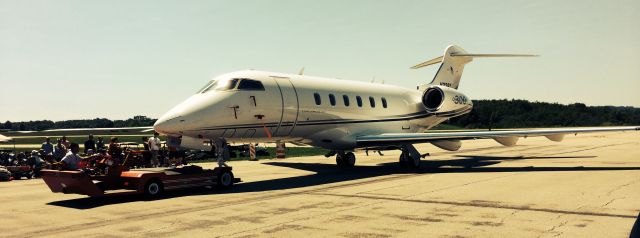 Bombardier Challenger 300 (N228Y) - The crowed was cleared at the airshow as this Challenger 300 rolled through just after landing.