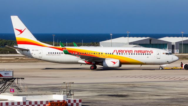 Boeing 737-800 (PZ-TCX) - Pushback motion.