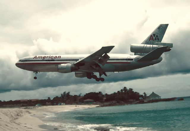 McDonnell Douglas DC-10 (N147AA) - Over the beach in early morning.