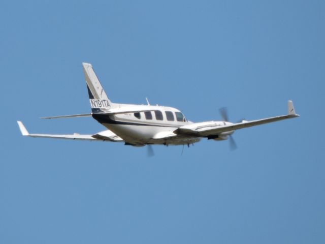 Piper Navajo (N191TA) - Shown here in the Autumn of 2015 is this Piper Navajo a moment or two from departure. 