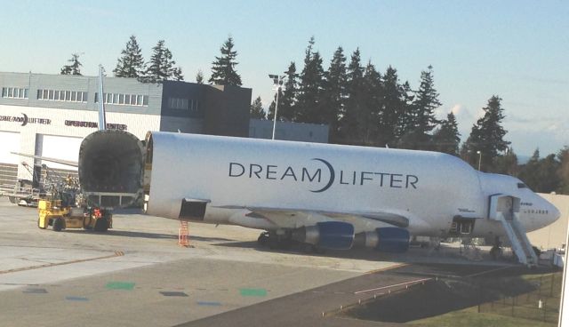 N249BA — - Loading at new Boeing LCF maintenance facility at KPAE. Preparing to depart to McConnell AFB, Kansas