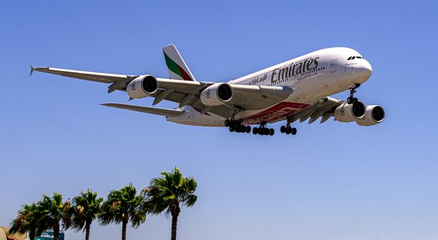 Airbus A380-800 (A6-EEU) - Arriving at LAX from Dubai. Picture take from famous spot place In&Out