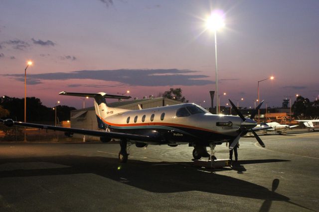 Pilatus PC-12 (VH-YDQ) - Early morning start from the NT Police Airwing hangar.