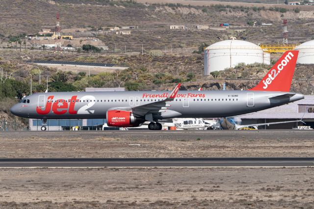 Airbus A321neo (G-SUNO) - Jet2's newly delivered A321-251NX makes its first appearance in Tenerife and Spain after being diverted from Funchal