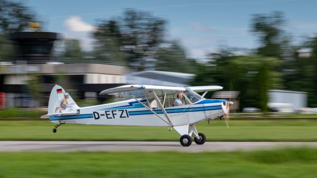 Piper L-21 Super Cub (D-EFZI) - Crosswind Wheeler Landing RW26