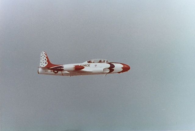 Lockheed T-33 Shooting Star — - T-33 in USAF Thunderbird marking at the EAA Fly In