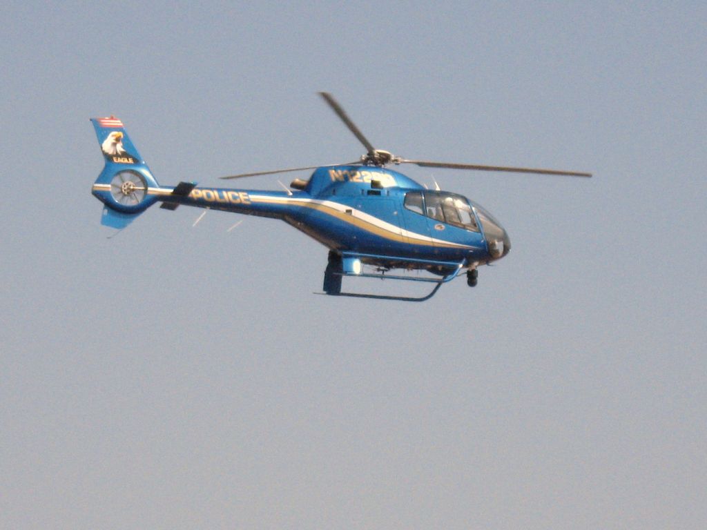 N122PD — - Newport Beach police chopper lifting off from Santa Ana