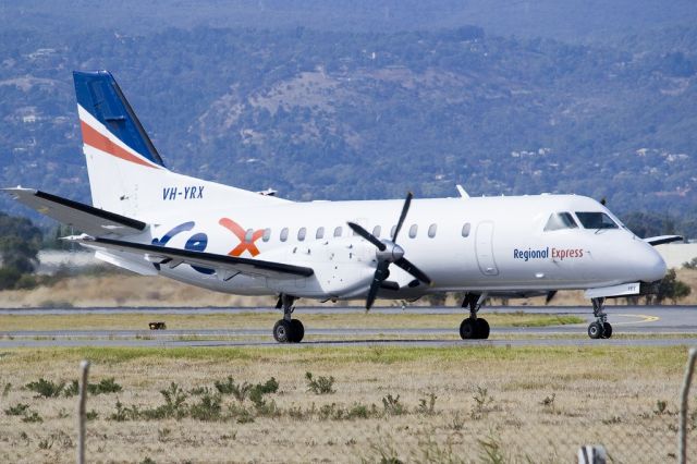 Saab 340 (VH-YRX) - On taxi-way, heading for take off on runway 05. Friday, 19th April 2013.