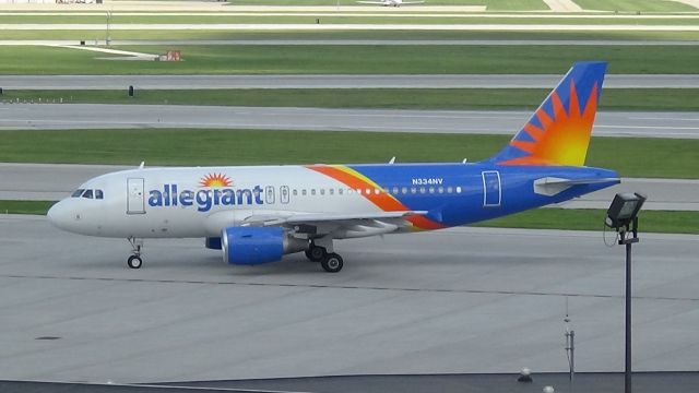 Airbus A319 (N334NV) - An Allegiant A319 arriving at Omaha. Date - July 4, 2020