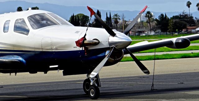 Socata TBM-700 (N700TJ) - Nice TBM 700 parked on the transient ramp at Reid Hillview.