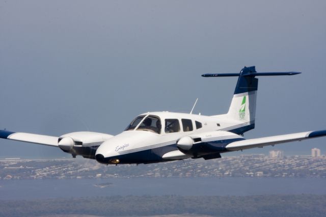 Piper PA-44 Seminole (N30608) - This PA44 was modified to operate as a test aircraft for Embry-Riddle Aeronautical University. The left engine is operating with SWIFT Fuel (No lead, Green Fuel).