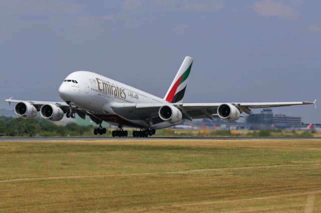 Airbus A380-800 (A6-EDU) - EK18 departing to DXB