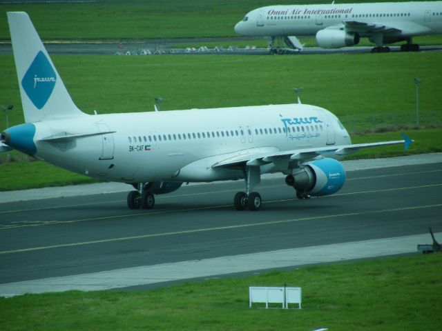 Airbus A320 (9K-CAF) - 9K-CAF Airbus 320-214 cn 3349  Jazeera airways on a stopover at shannon airport on the   28-07-2010 callsign for the trip was jzr 3349