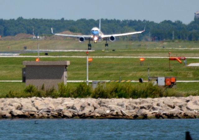 Boeing 757-200 (N90015) - Air Force One and President Trump  Arrive at Burke Lakefront Airport  Cleveland OH. 1:22pm. 08.06.2020