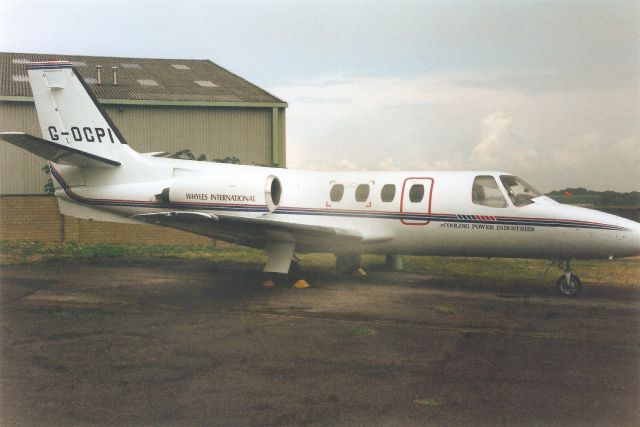 Cessna 500 Citation 1 (G-OCPI) - Seen here in Jul-96.br /br /Reregistered N62BR 20-Sep-97,br /then exported to Venezuela 22-Apr-08 as YV317T.