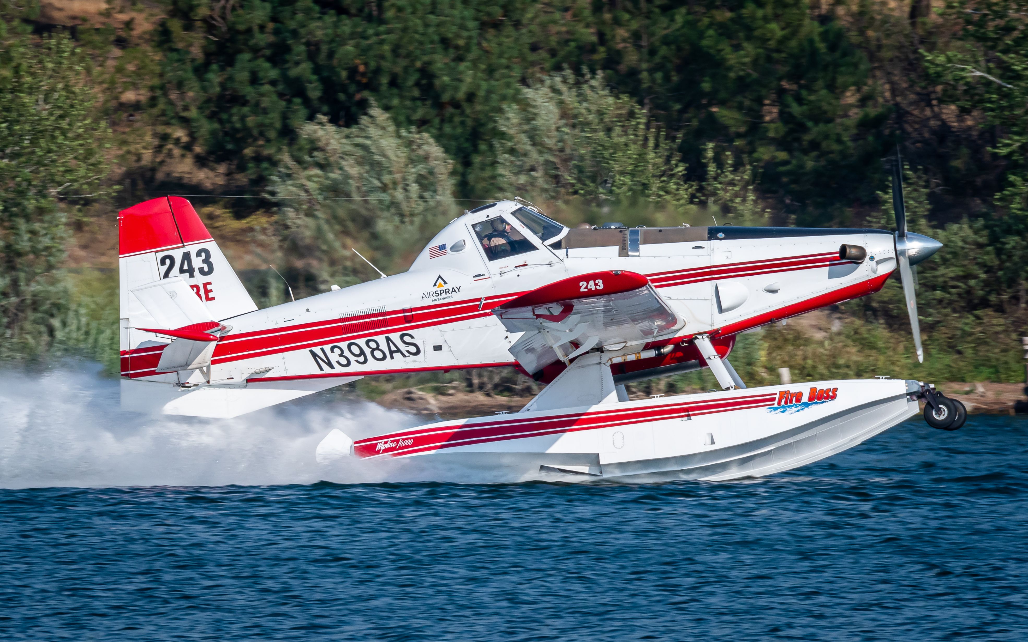 AIR TRACTOR Fire Boss (N398AS) - (AUGUST 2021) Fireboss 243 on the scoop at Silver Lake, WA 