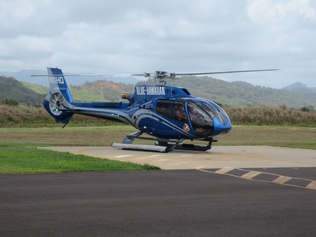 Eurocopter EC-130 (N11HQ) - On the pad at the Lihue airport