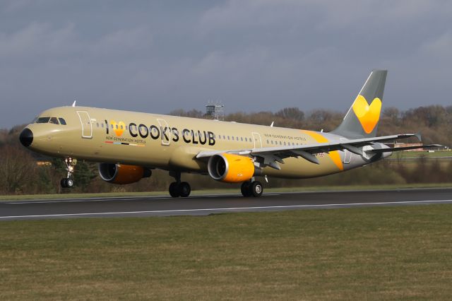 Airbus A321 (G-TCDV) - Cook's Club schemed aircraft G-TCDV departing to Tenerife as TCX1866