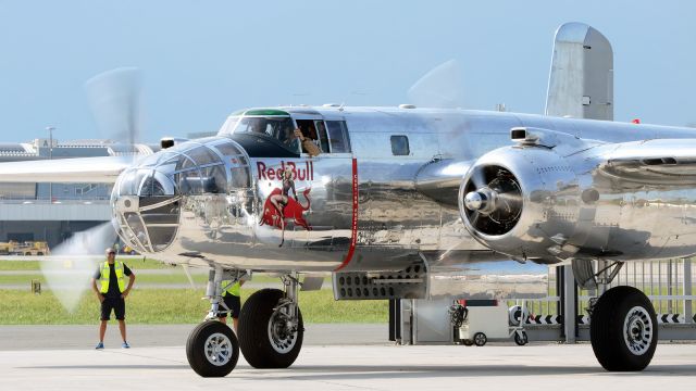 North American TB-25 Mitchell (N6123C) - North American B-25J Mitchell, The Flying Bulls, Hangar-8, Salzburg (SZG/LOWS), Sep 5, 2024
