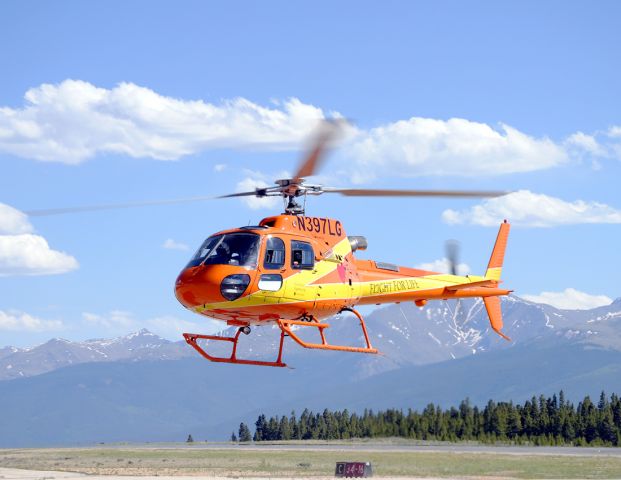 N397LG — - Lifeguard 397 makes an approach to the ramp at Leadville.