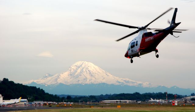 SABCA A-109 (N951AL) - Nice view while I was waiting for the airplane I was going to fly at Boeing Field.