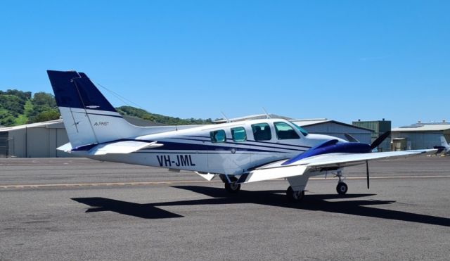 Beechcraft Baron (58) (VH-JML) - Fast Aviation hanger Lismore.br /Advanced Pilot Training and Charter. 