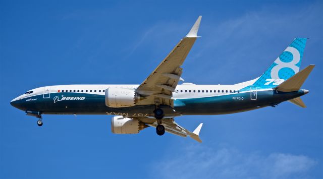 Boeing 737-800 (N8701Q) - Boeing 737-8MAX at Sacramento Mather Airport. 