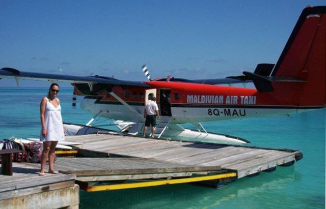 De Havilland Canada Twin Otter (8Q-MAU) - A Twin Otter on floats on the Maledives. Photo courtesy of Jane Simmonds, F/O of A340-600 SAA South African Airlines.