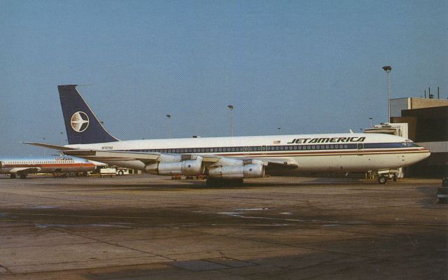 Boeing 707-100 (N707AD) - scanned from postcardbr /jet america