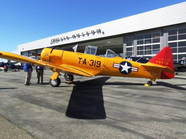 North American T-6 Texan (N349JB) - On display outside Lyon Air Museum