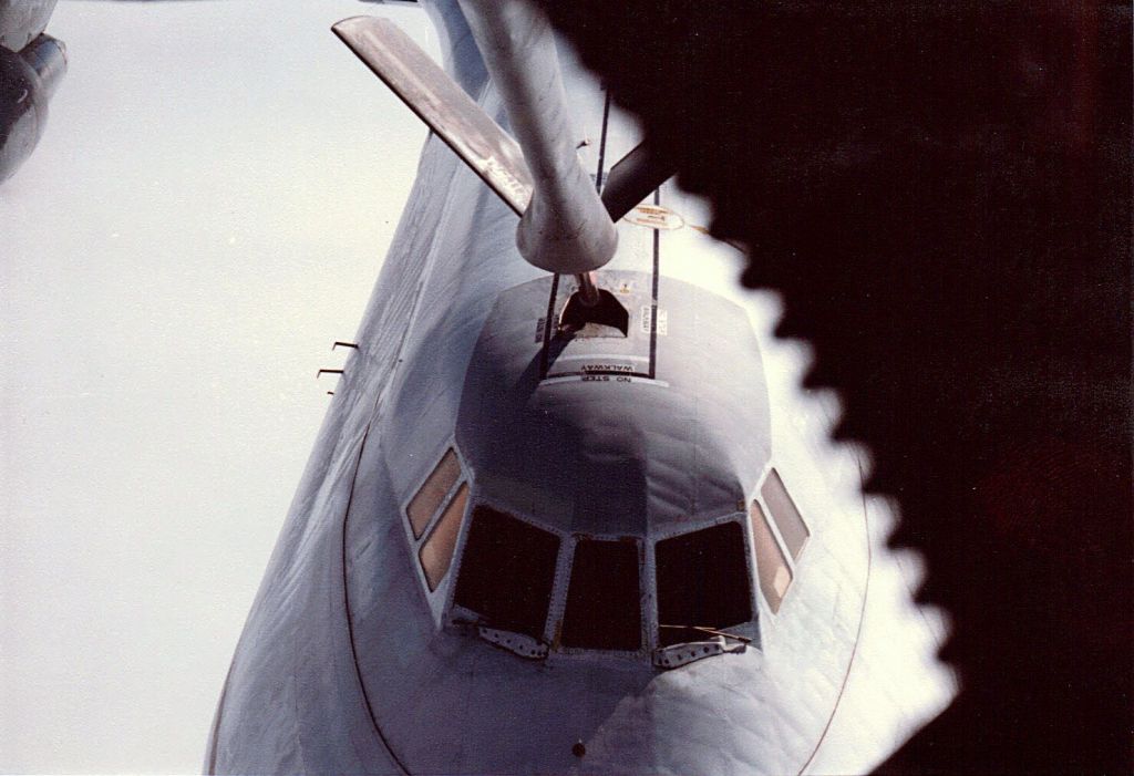 Lockheed C-5 Galaxy — - C-5 in contact position. Over the Pacific Ocean off the coast of Wash state, 1980 or 1981. Taken from boom pod.