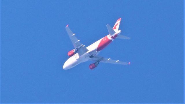 Airbus A319 (C-GBIJ) - C-GBIJ AIRBUS A-319-114 AIR CANADA ROUGE ACA1966 de Montréal YUL vers Québec YQB Altitude 6243 Mètres Vitesse 688 Km/H. Survolant le fleuve St- Laurent QC. à Lavaltrie le 20-06-2023 à 18;54