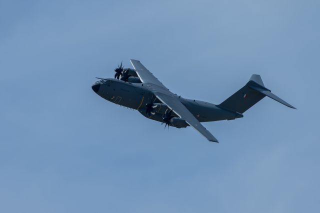 AIRBUS A-400M Atlas — - Airbus A400M at Mather airport for a once in a lifetime show with the Patrouille de France military demonstration team.