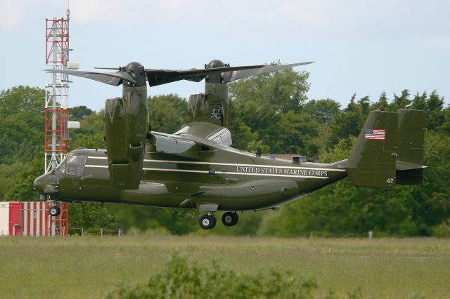 Bell V-22 Osprey (16-8306) - Presidential  USMC Bell-Boing MV-22B  Osprey (Code 07-cn D0223) on final to Rwy 25L Brest-guipavas airport (LFRB-BES), for the return of Secretary of State John Kerry, came to Saint-Briac-sur-Mer to commemorate the D-Day, where his parents owned a holiday home