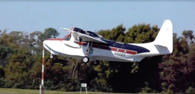 Grumman G-73 Mallard (N98BS) - Grumman G-73 Mallard taking off from Grand Strand Airport (KCRE) in North Myrtle Beach, SC.