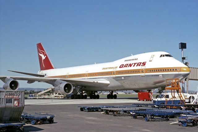 Boeing 747-200 (VH-EBP) - Adelaide, South Australia April 17, 1983 - back when photos such as this were possible.