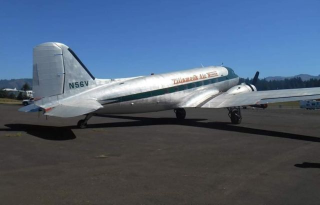 Beechcraft 35 Bonanza (N56V) - DC3 at the Tillamook Air Museum, 2012. Owned by the Erickson Aircraft Collection.