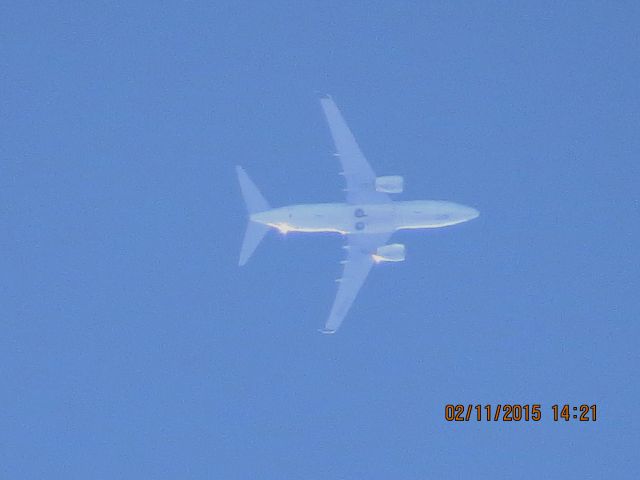 Boeing 737-900 (N67827) - United Airlines flight 1469 from PHX to EWR over Southeastern Kansas at 35,000 feet.