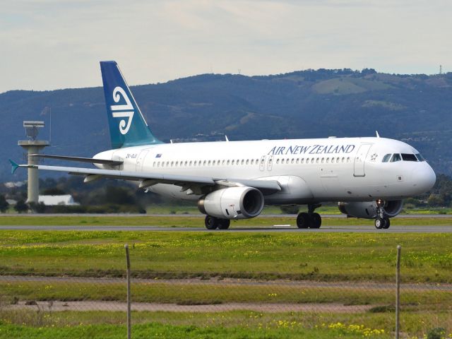 Airbus A320 (ZK-OJI) - On taxi-way heading for take off on runway 05, for flight home to Auckland, New Zealand. Thursday 12th July 2012.