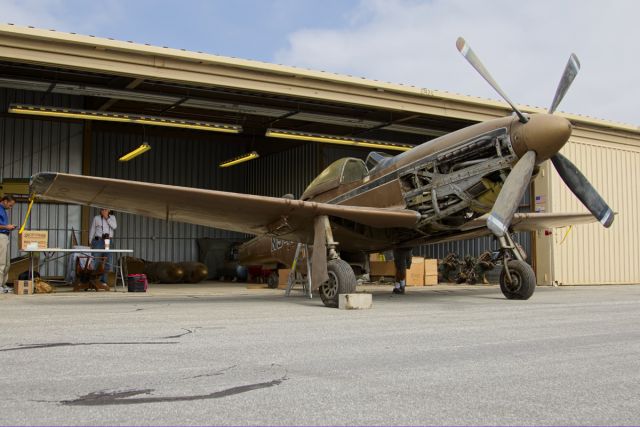 N5416V — - P-51D Mustang 44-84896 on preview day of probate auction.  Final bid was $851,000.00
