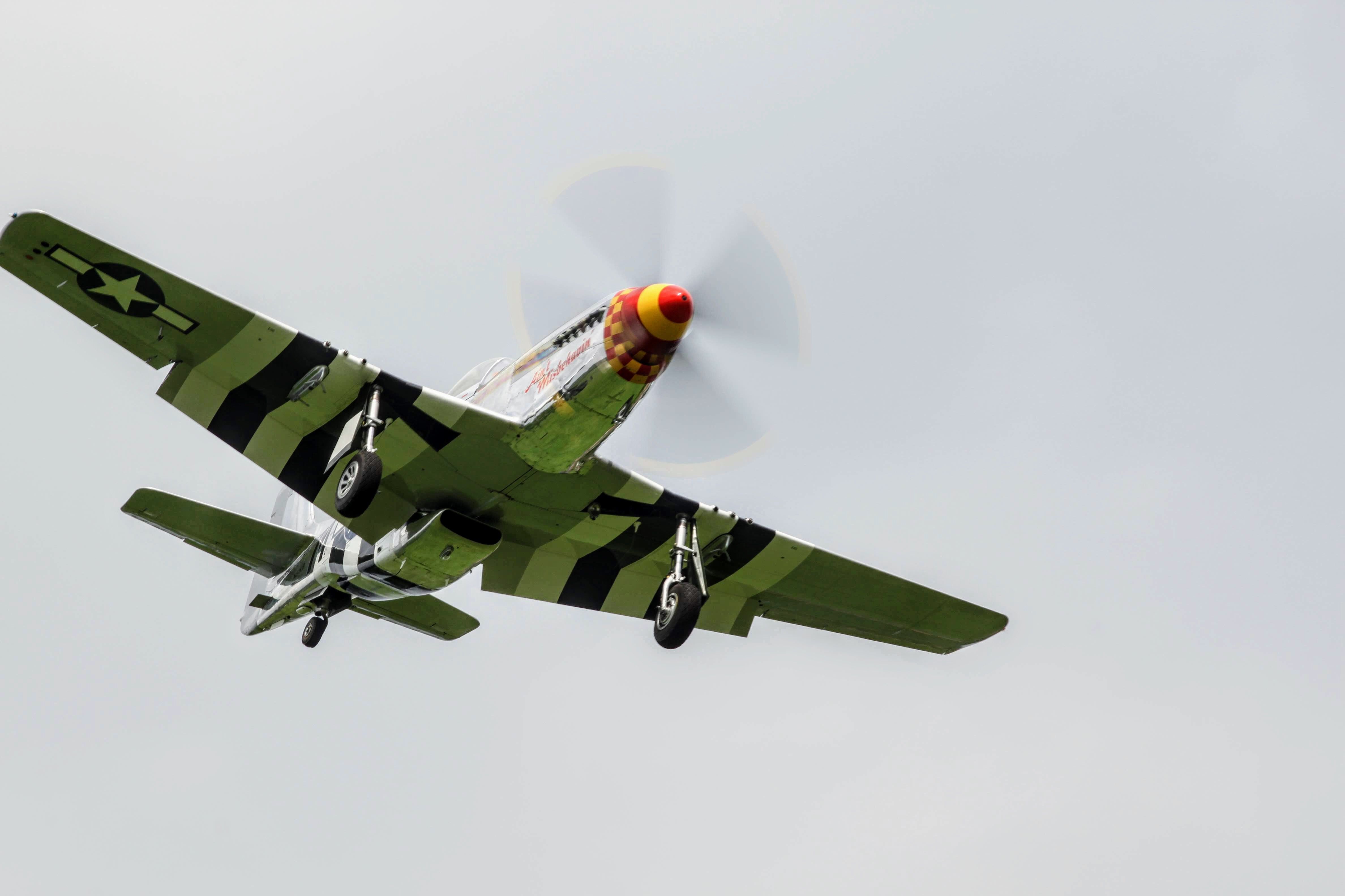 North American P-51 Mustang (N51KB) - The Beautiful P-51D-25-NA Mustang “Ain’t Misbehavin’” landing at the airstrip behind the National Museum of the United States Air Force near Dayton Ohio, for the Memphis Belle unveiling ceremony Thursday, May 17, 2018