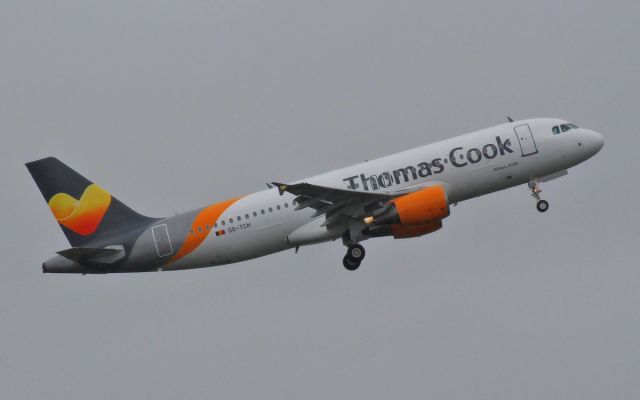 Airbus A320 (OO-TCH) - thomas cook a-320 oo-tch dep shannon in its new color scheme after been painted by eirtech shannon 10/11/14.