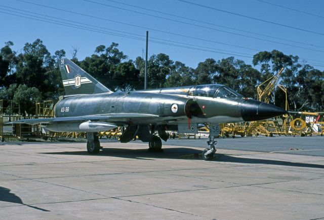 A356 — - AUSTRALIA - AIR FORCE DASSAULT MIRAGE III0(A) REG A3-56 (CN 56) - EDINBURGH RAAF BASE ADELAIDE SA. AUSTRALIA - YPED (3/11/1985)