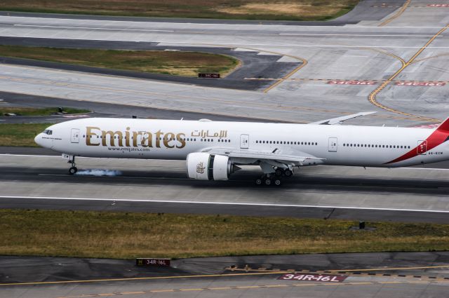 BOEING 777-300ER (A6-ECM) - View from the control tower at Seattle-Tacoma International Airport!