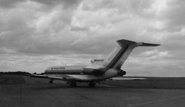 Boeing 727-100 — - Well, it's been awhile since I went digging thru the box full of (very) old pics from the 60s. This one is a 53 year old Kodak 620 film print. I had to use PS to resurrect the contrast because it had faded enough that the upper portion of the fuselage and the forward portion of the empennage had "blended' into the overcast sky. Thanks to PS, I was able to redefine the fuselage and tail from the clouds. The pic is indeed timeworn, but it is still viewable.br /The Boeing T-tailed triholer is taxiing away from Gate 9 at what was, at that time, Greater Buffalo International Airport, now named Buffalo Niagara International. According to my faded pen note on the back, this one was departing for Miami. Back in the later 60s, Eastern had launched its first-ever service in Buffalo with a daily Miami-Buffalo-Toronto-Buffalo-Miami route. Initially, Eastern used Lockheed Electra equipment on the route, but by the time I took this shot in 1968, Eastern had discontinued using the Electras and was using B727 equipment.br /Eastern did not have any "dedicated" gate at GBIA. In accordance with an agreement with American, Eastern's two daily arrivals (the first one enroute to Toronto and the second one a couple of hours later on the return leg back to Miami) always used Gate 9 in the American Airlines terminal at GBIA.