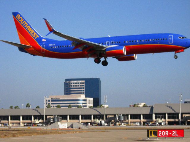 Boeing 737-800 (N8631A) - Landing on newly designated RWY 20R