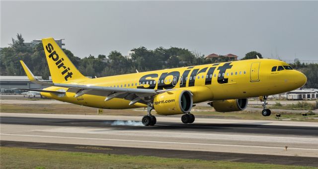 Airbus A320neo (N941NK) - Another brand new Airbus A320Neo this time its Spirit Airlines N941NK seen landing at St Maarten. this bird was delivered in June 21.