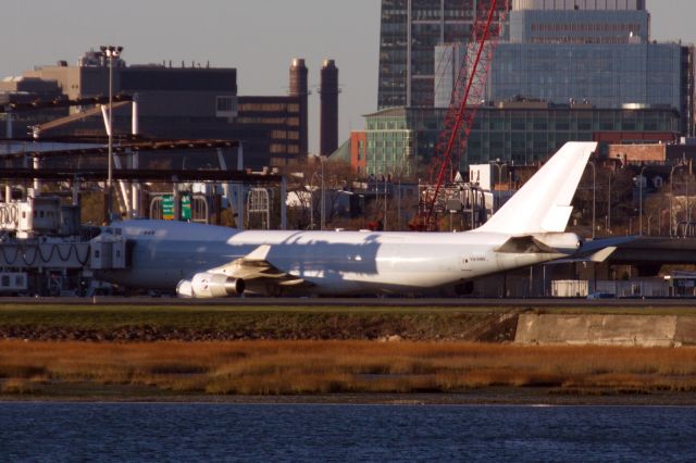 Boeing 747-400 (VQ-BWS) - Long Tail Aviation Cargo B747-467F (VQ-BWS) at Boston Logan on 11/16/20 after diverting from JFK the previous night due to weather. 